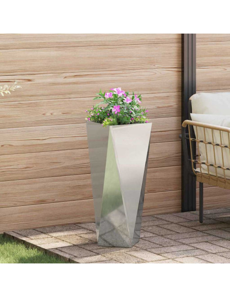 Fioriera Argento 30 x 30 x 75 cm Acciaio zincato