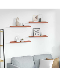 Scaffale da parete 4 pcs Rosso 60 x 9 x 3 cm Legno multistrato