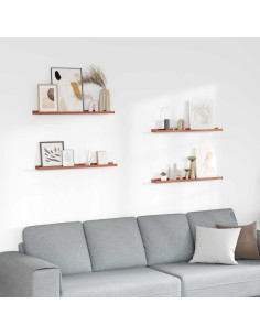 Scaffale da parete 4 pcs Rosso 80 x 9 x 3 cm Legno multistrato