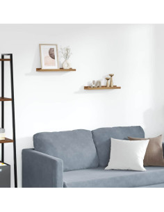Scaffale da parete con lo scaffale 2 pcs Marrone 40 x 9 x 3 cm