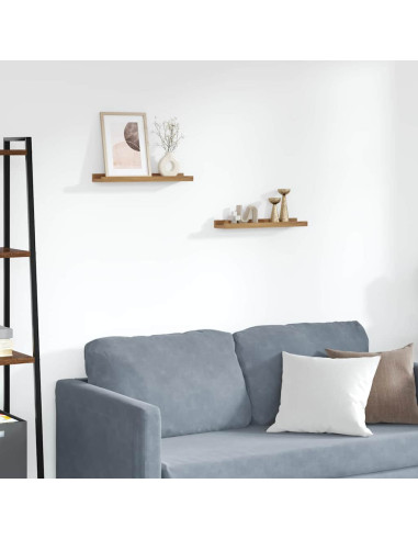 Scaffale da parete con lo scaffale 2 pcs Marrone 40 x 9 x 3 cm