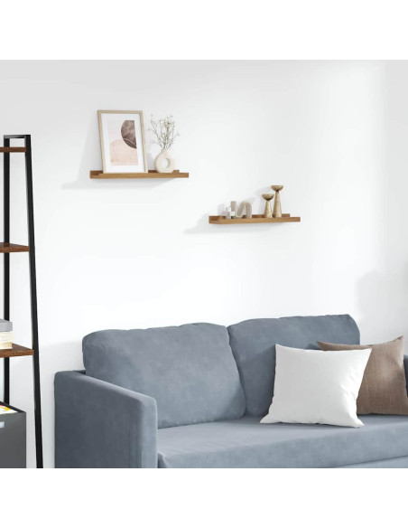 Scaffale da parete con lo scaffale 2 pcs Marrone 40 x 9 x 3 cm