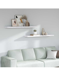Scaffale da parete 2 pcs Marmo Bianco 120 x 23,5 x 4 cm