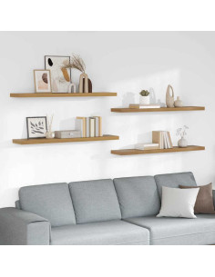 Scaffale da parete 4 pcs Marrone 120 x 23,5 x 4 cm