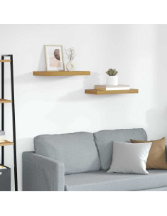 Scaffale da parete 2 pcs Beige 50 x 23 x 4 cm Legno multistrato