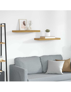 Scaffale da parete 2 pcs Beige 60 x 23,5 x 4 cm