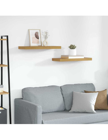 Scaffale da parete 2 pcs Beige 60 x 23,5 x 4 cm