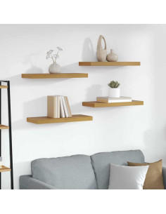 Scaffale da parete 4 pcs Beige 50 x 23 x 4 cm Legno multistrato