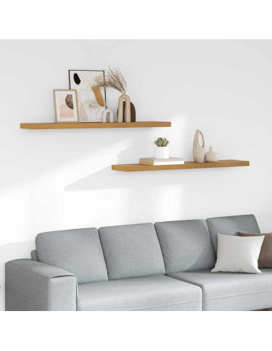 Scaffale da parete 2 pcs Beige 120 x 23,5 x 4 cm