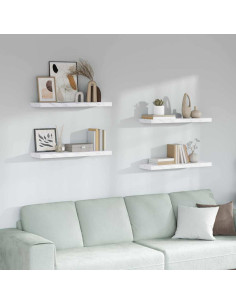 Scaffale da parete 4 pcs Marmo Bianco 90 x 23,5 x 4 cm