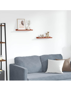 Scaffale da parete 2 pcs Rosso 40 x 9 x 3 cm Legno multistrato