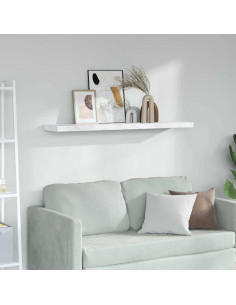Scaffale da parete Marmo Bianco 120 x 23,5 x 4 cm