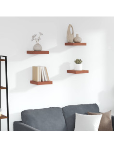 Scaffale da parete 4 pcs Rosso 23 x 23,5 x 4 cm