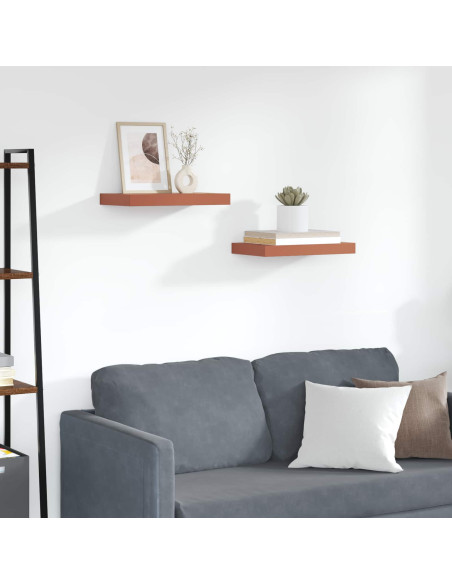 Scaffale da parete 2 pcs Rosso 40 x 23,5 x 4 cm