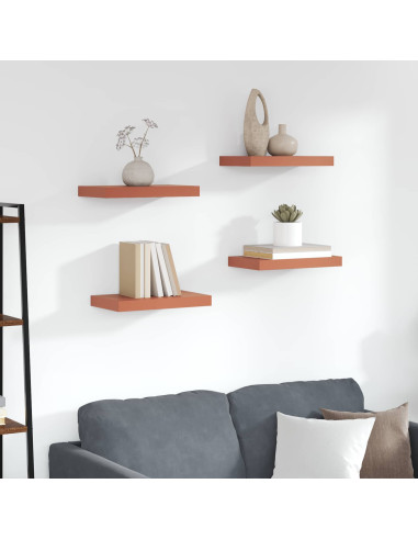 Scaffale da parete 4 pcs Rosso 40 x 23,5 x 4 cm