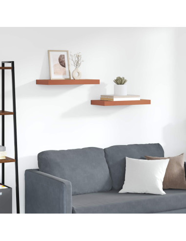 Scaffale da parete 2 pcs Rosso 50 x 23 x 4 cm Legno multistrato