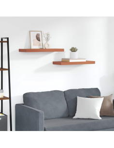 Scaffale da parete 2 pcs Rosso 60 x 23 x 4 cm Legno multistrato