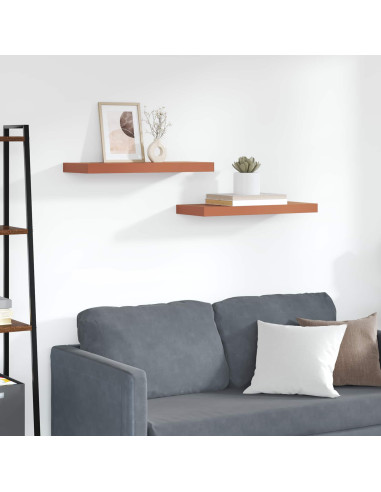 Scaffale da parete 2 pcs Rosso 60 x 23 x 4 cm Legno multistrato