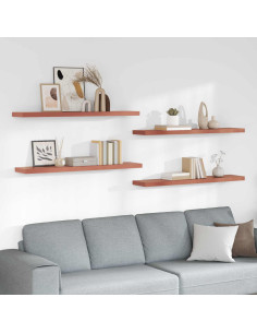 Scaffale da parete 4 pcs Rosso 120 x 23,5 x 4 cm