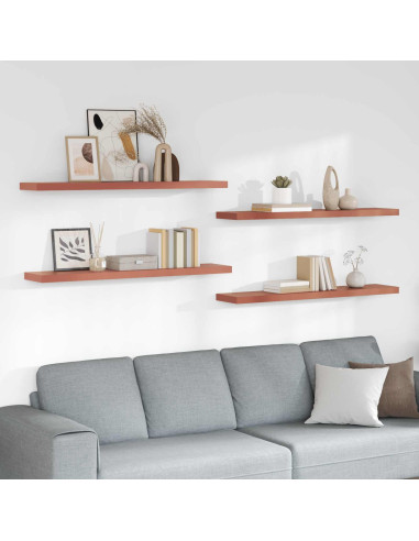 Scaffale da parete 4 pcs Rosso 120 x 23,5 x 4 cm