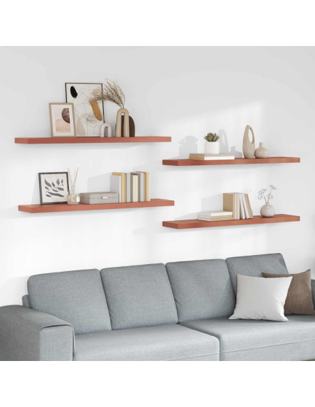 Scaffale da parete 4 pcs Rosso 120 x 23,5 x 4 cm