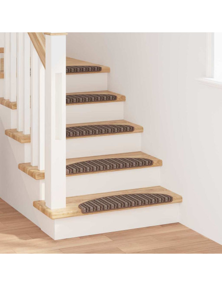 Tappetini per scale autoadesivi 15 pcs Marrone 65 x 21 x 4 cm