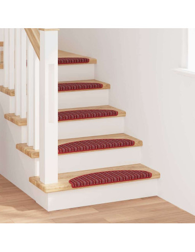 Tappetini per scale autoadesivi 15 pcs Rosso 65 x 21 x 4 cm