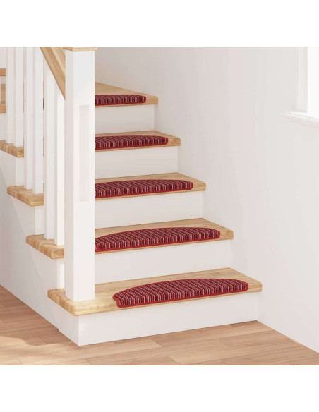 Tappetini per scale autoadesivi 15 pcs Rosso 65 x 21 x 4 cm