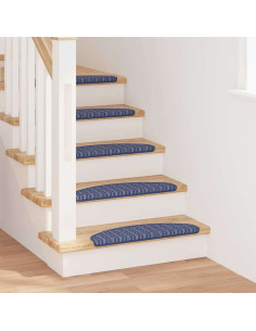 Tappetini per scale autoadesivi 15 pcs Blu 65 x 21 x 4 cm