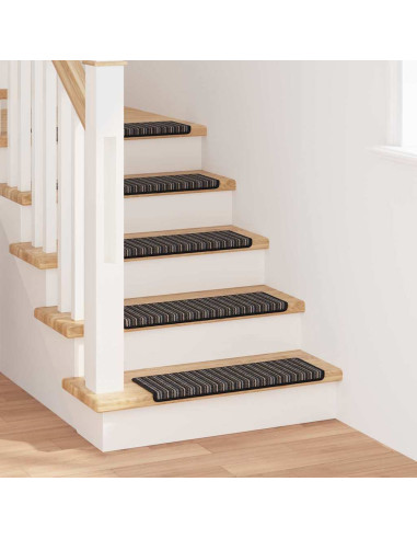 Tappetini per scale autoadesivi 15 pcs Antracite 65 x 21 x 4 cm