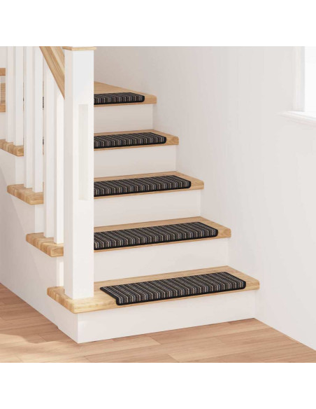 Tappetini per scale autoadesivi 15 pcs Antracite 65 x 21 x 4 cm