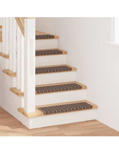 Tappetini per scale autoadesivi 15 pcs Marrone 65 x 21 x 4 cm