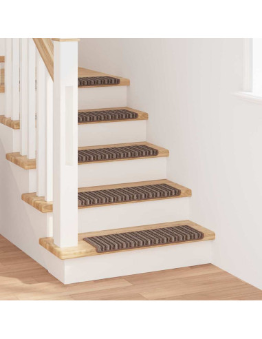 Tappetini per scale autoadesivi 15 pcs Marrone 65 x 21 x 4 cm