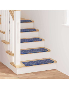 Tappetini per scale autoadesivi 15 pcs Blu 65 x 21 x 4 cm