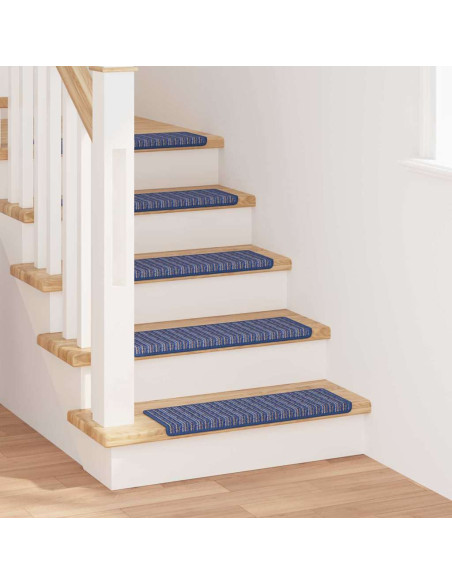 Tappetini per scale autoadesivi 15 pcs Blu 65 x 21 x 4 cm