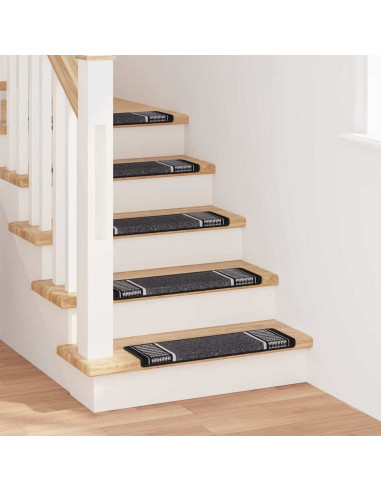 Tappetini per scale autoadesivi 15 pcs Antracite 65 x 21 x 4 cm