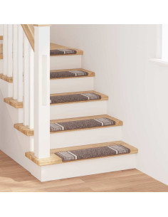 Tappetini per scale autoadesivi 15 pcs Marrone 65 x 21 x 4 cm