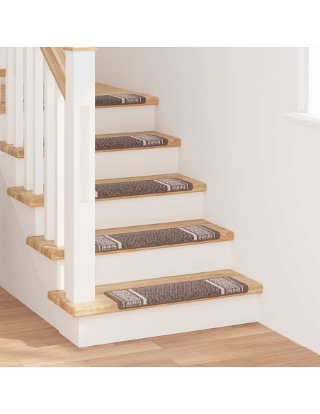 Tappetini per scale autoadesivi 15 pcs Marrone 65 x 21 x 4 cm