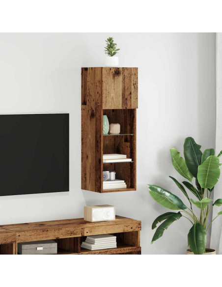 Mobile TV da Parete Legno vecchio 30,5 x 30 x 90 cm