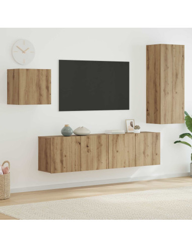 Mobile TV 4 pcs Rovere artigianale Legno multistrato