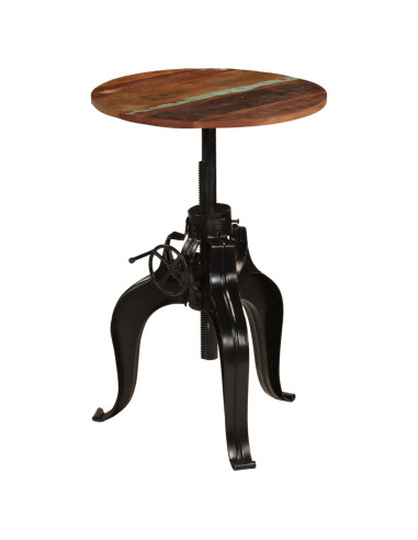 Tavolo da Bar in Legno Massello di Recupero 60x(76-110) cm