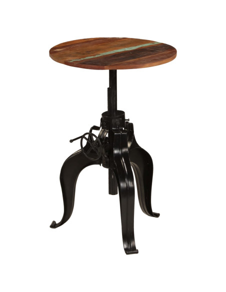 Tavolo da Bar in Legno Massello di Recupero 60x(76-110) cm