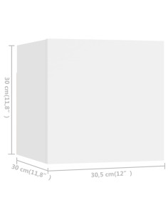 Set Mobili Porta TV 6 pz Bianco in Legno Multistrato