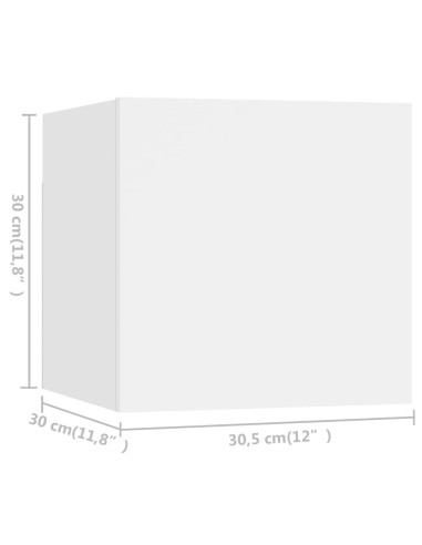 Set Mobili Porta TV 6 pz Bianco in Legno Multistrato