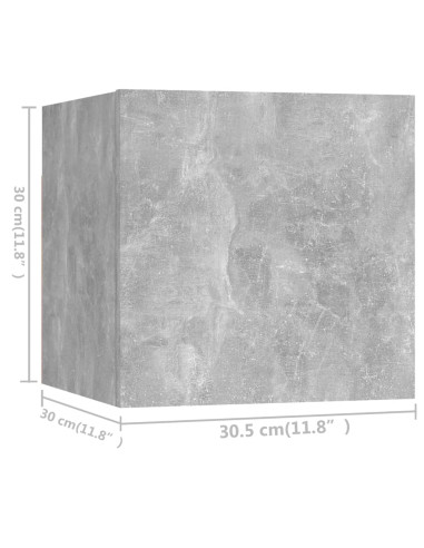 Set di Mobili Porta TV 8 pz Grigio Cemento in Legno Multistrato