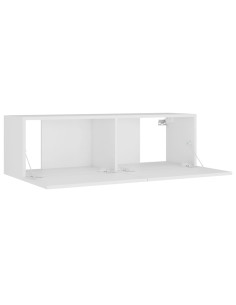 Set Mobili Porta TV 8pz Bianco in Legno Multistrato