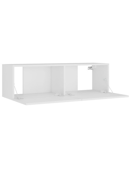 Set Mobili Porta TV 8pz Bianco in Legno Multistrato