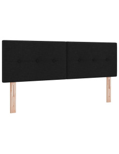 Letto a molle con cuscino Nero 140 x 190 cm Tessuto