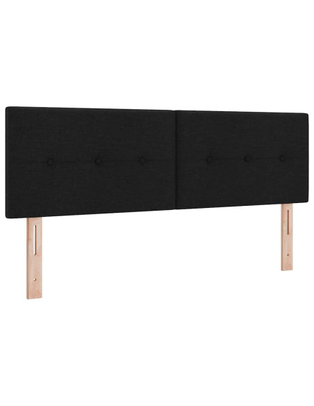 Letto box spring con materasso Nero 140 x 190 cm Tessuto