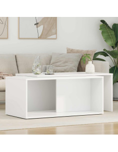 Set di Tavolini da Caffè 2 pcs Bianco Legno multistrato